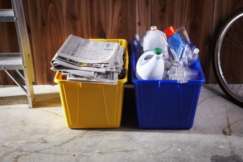 Professional waste clearance team at a Yiewsley construction site